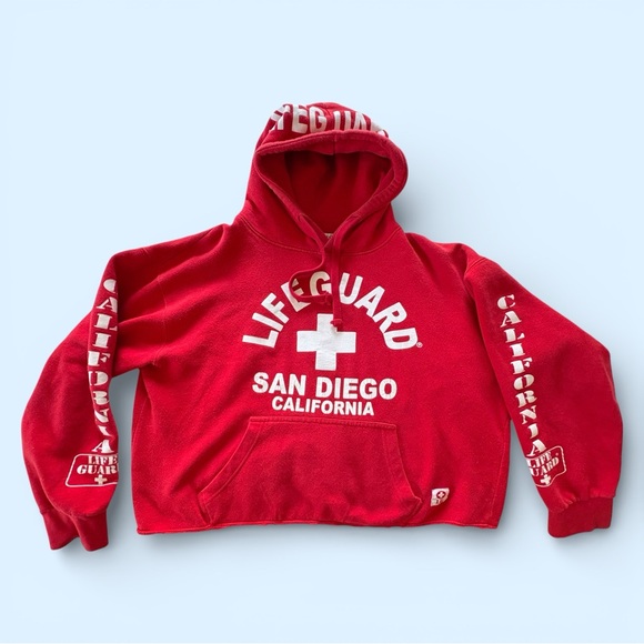 Popularity Products Official Lifeguard Tops - Popularity Products Official Lifeguard San Diego Hoodie Sweatshirt Unisex L Crop